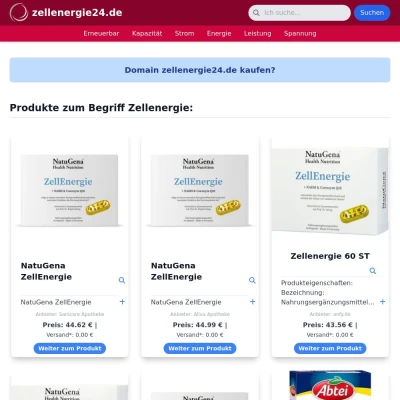 Screenshot zellenergie24.de