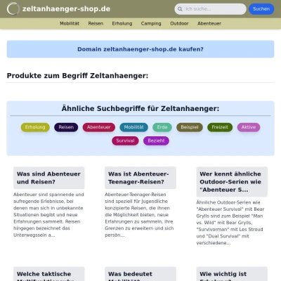 Screenshot zeltanhaenger-shop.de