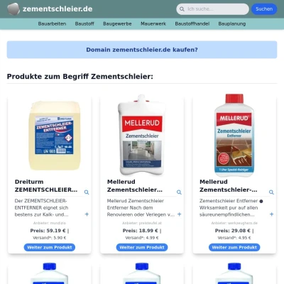 Screenshot zementschleier.de