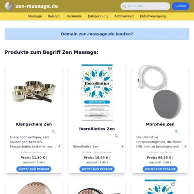 Screenshot zen-massage.de