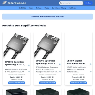 Screenshot zenerdiode.de