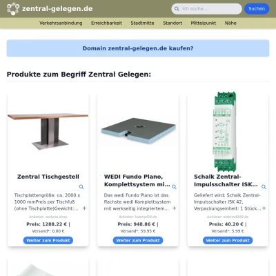 Screenshot zentral-gelegen.de