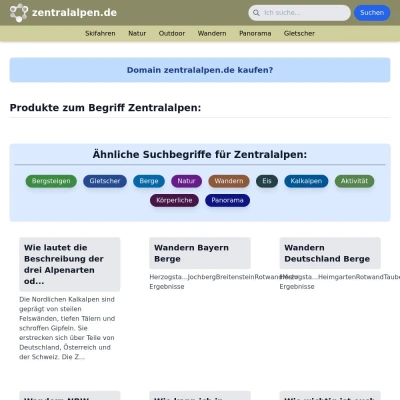 Screenshot zentralalpen.de