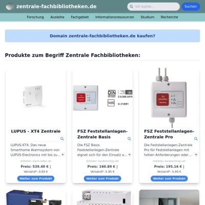 Screenshot zentrale-fachbibliotheken.de