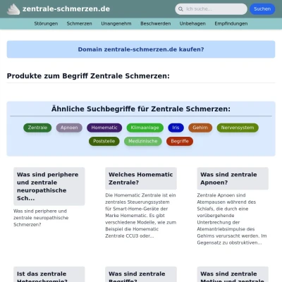 Screenshot zentrale-schmerzen.de