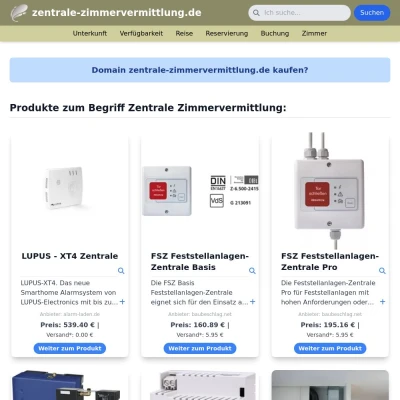 Screenshot zentrale-zimmervermittlung.de