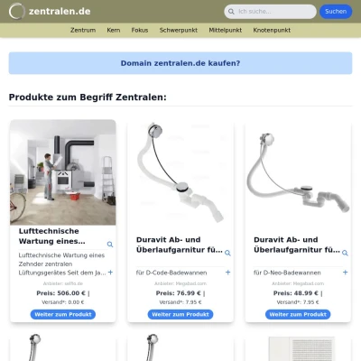 Screenshot zentralen.de