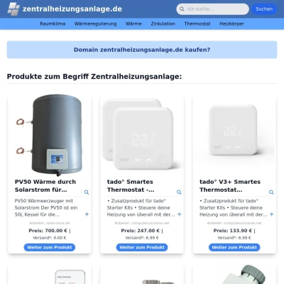 Screenshot zentralheizungsanlage.de