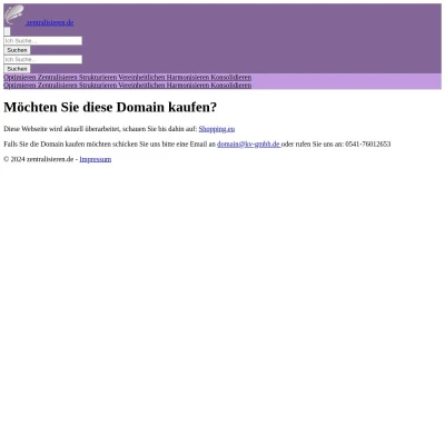 Screenshot zentralisieren.de