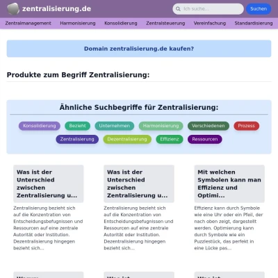 Screenshot zentralisierung.de