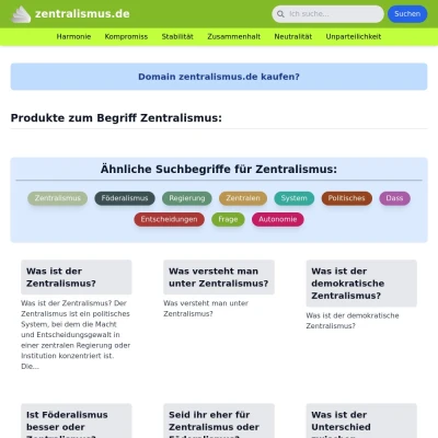 Screenshot zentralismus.de