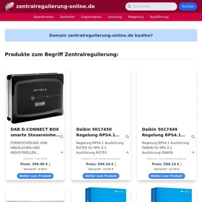 Screenshot zentralregulierung-online.de