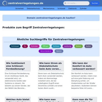 Screenshot zentralverriegelungen.de