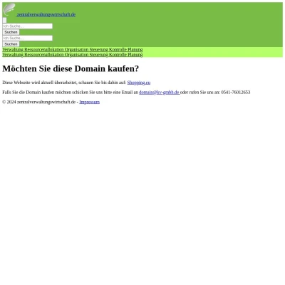 Screenshot zentralverwaltungswirtschaft.de