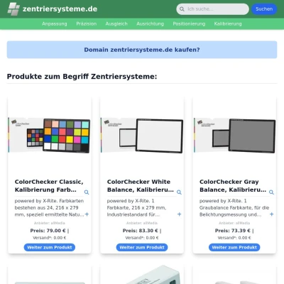 Screenshot zentriersysteme.de