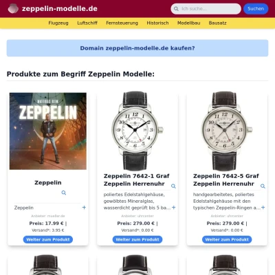 Screenshot zeppelin-modelle.de