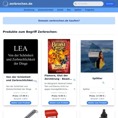 Screenshot zerbrochen.de