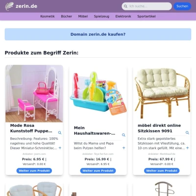 Screenshot zerin.de