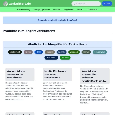 Screenshot zerknittert.de