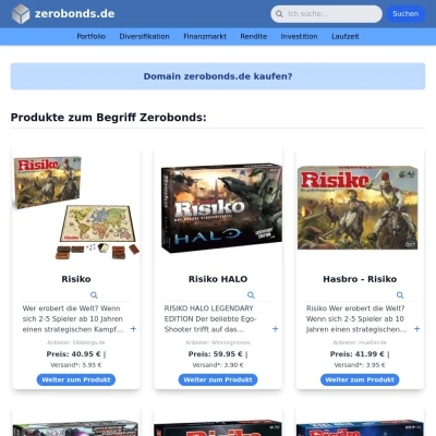 Screenshot zerobonds.de