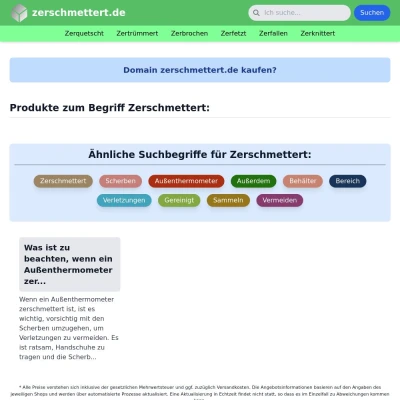 Screenshot zerschmettert.de