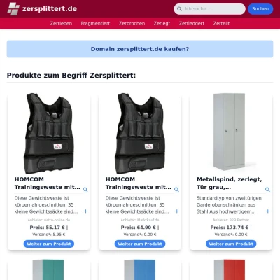 Screenshot zersplittert.de