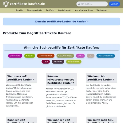 Screenshot zertifikate-kaufen.de