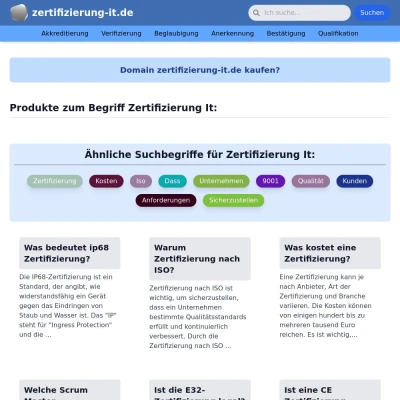 Screenshot zertifizierung-it.de