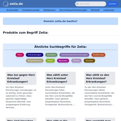 Screenshot zetia.de