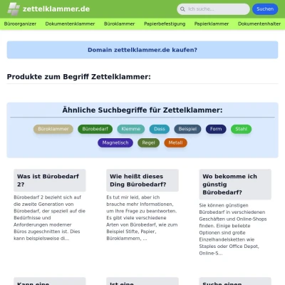 Screenshot zettelklammer.de