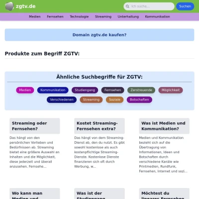 Screenshot zgtv.de