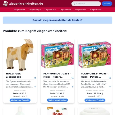 Screenshot ziegenkrankheiten.de