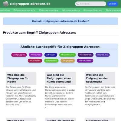 Screenshot zielgruppen-adressen.de