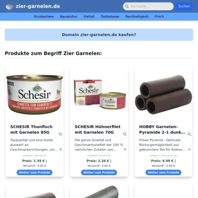 Screenshot zier-garnelen.de