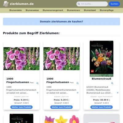 Screenshot zierblumen.de