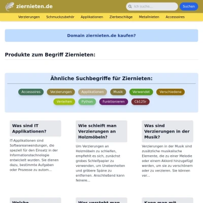 Screenshot ziernieten.de