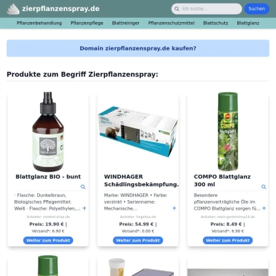 Screenshot zierpflanzenspray.de