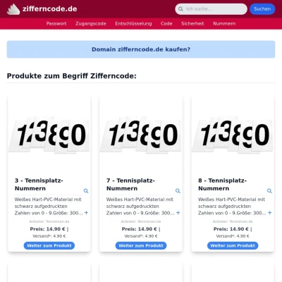Screenshot zifferncode.de
