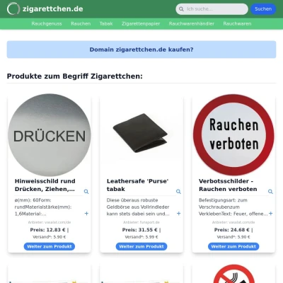 Screenshot zigarettchen.de