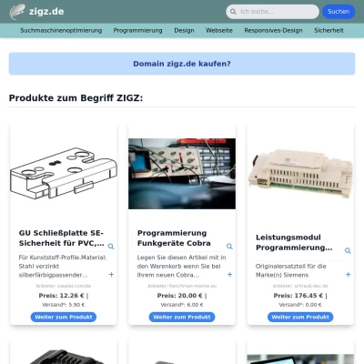 Screenshot zigz.de
