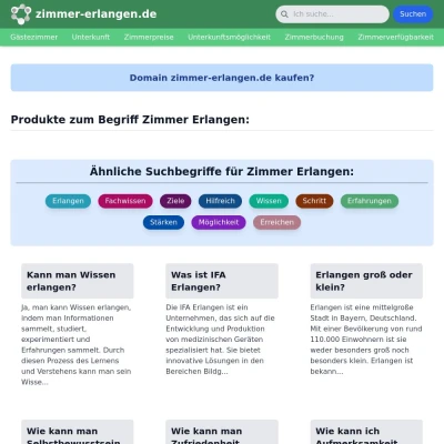 Screenshot zimmer-erlangen.de