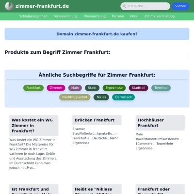 Screenshot zimmer-frankfurt.de