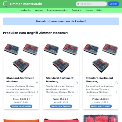 Screenshot zimmer-monteur.de