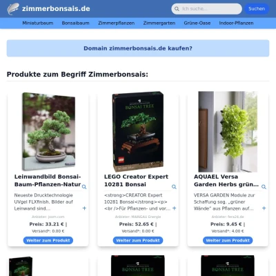 Screenshot zimmerbonsais.de