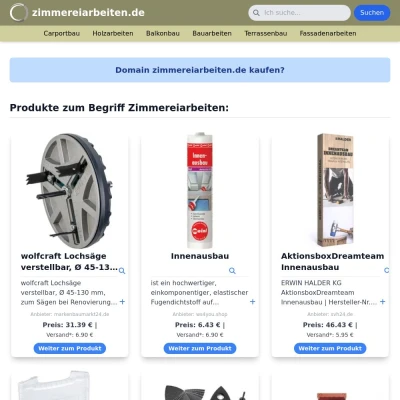 Screenshot zimmereiarbeiten.de