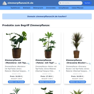Screenshot zimmerpflanze24.de