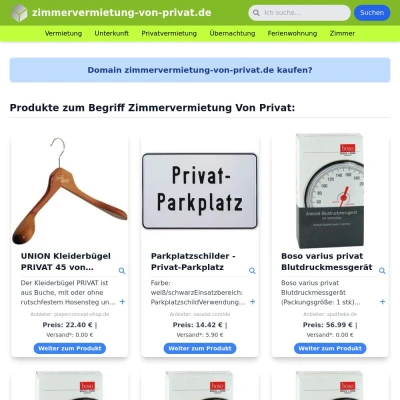 Screenshot zimmervermietung-von-privat.de