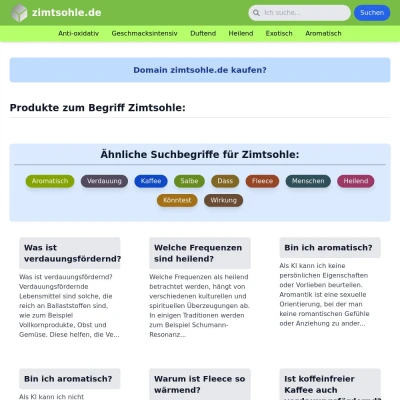 Screenshot zimtsohle.de