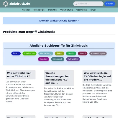 Screenshot zinkdruck.de