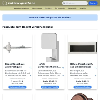 Screenshot zinkdruckguss24.de